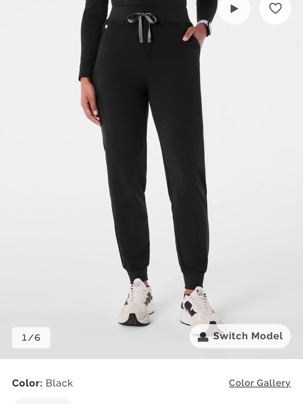 Figs Black Drawstring Jogger Pants